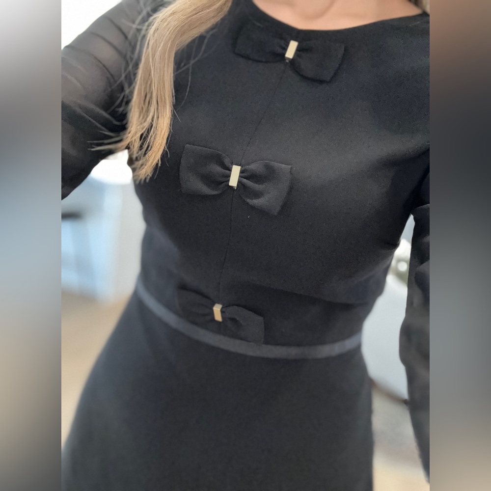 Maison Jules Black Dress with Bow Accents